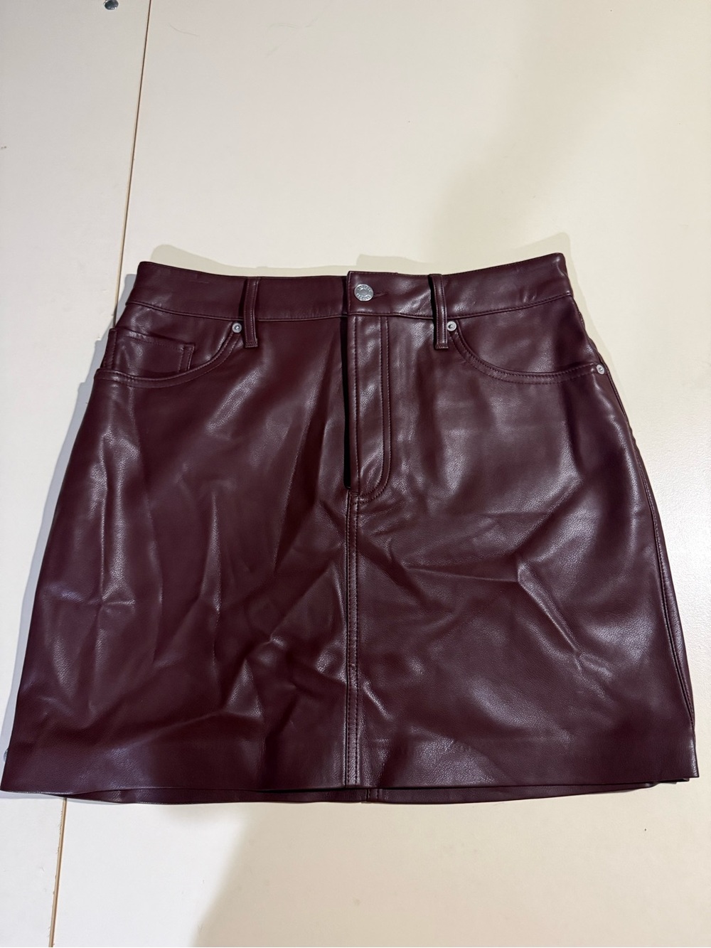 Express brown faux leather skirt